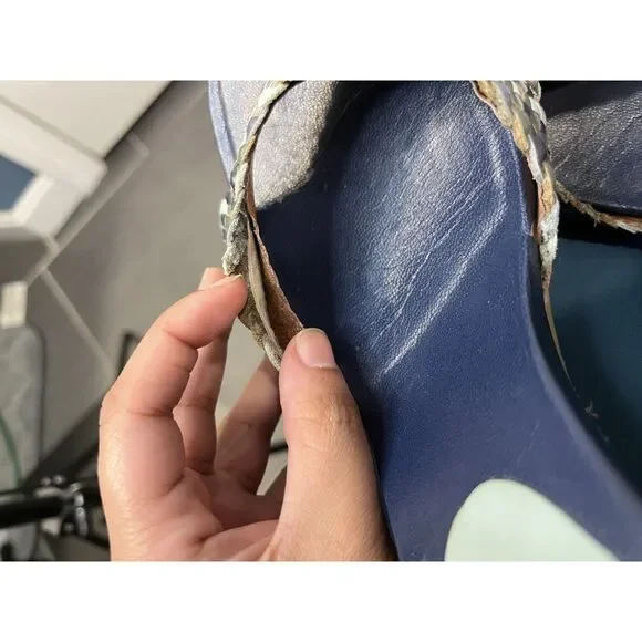 Pikolinos Blue Woven Leather Heeled Sandals Size EU 40 - Picture 7 of 8